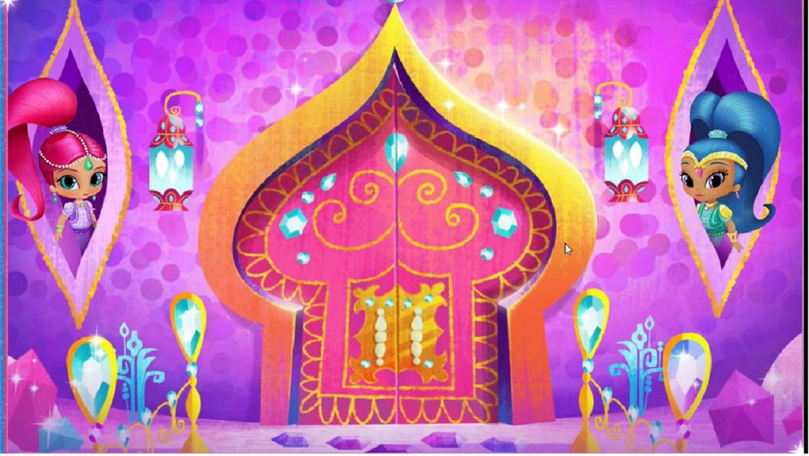 7x5ft shimmer shine castle entrance door