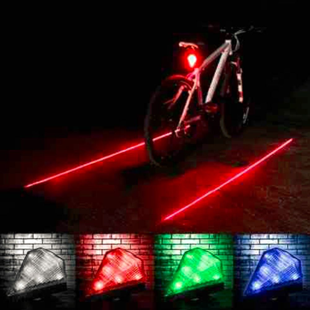 Best New Arrival Dazzling Laser Bike Bicycle Light Cycling 8 Led 2 Laser Beam Tail Light Safety