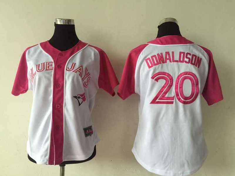 2017 Blue Jays 20 Donalson Women Pink Baseball Jerseys 19 Bautista