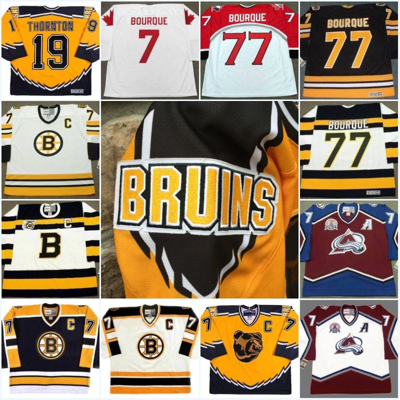 2017 77 Raymond Bourque Jersey Men'S Boston Bruins ado Avalanche 2001 1987 Team Vintage