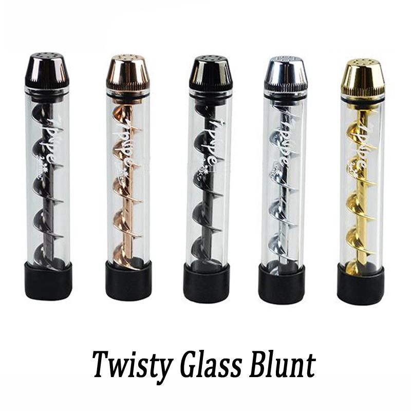 Wholesale Twisty Glass Blunt Kit With Cleaning Brush Dry Herb Vaporizer