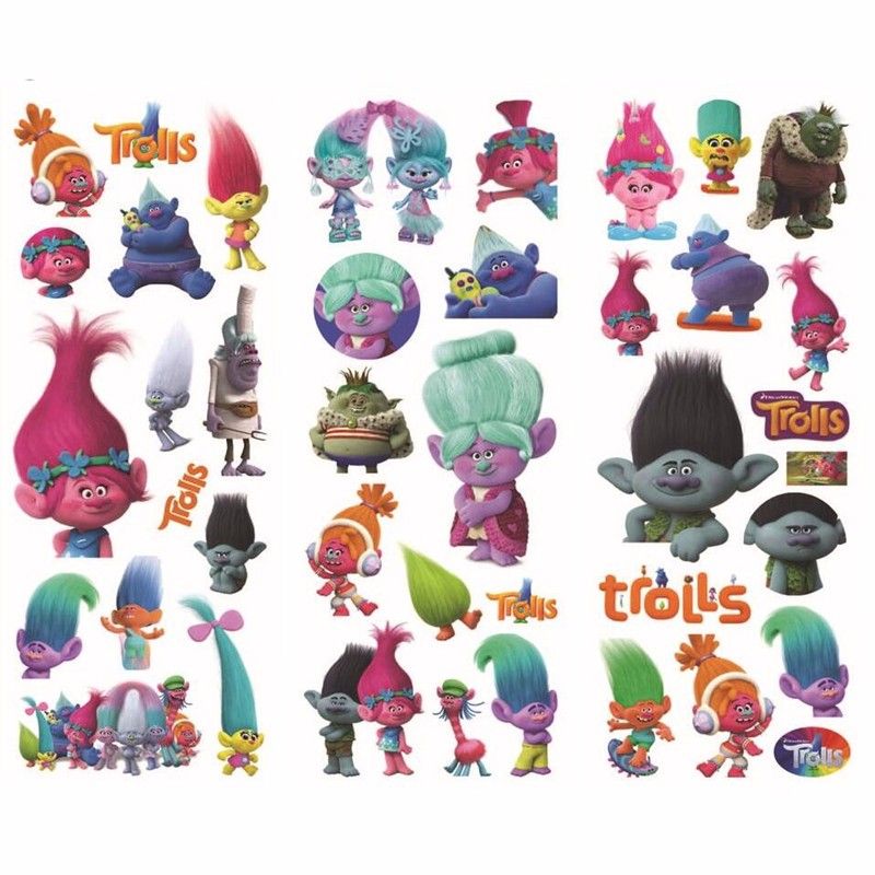 2017 Trolls Poppy Sticker 3d Cartoon Pattern Children School Reward ...