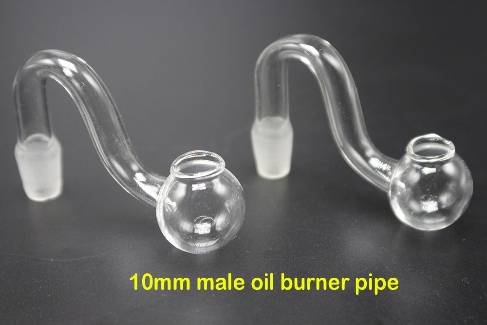 DHgate Smoke Shop Oil Burner Pipe For Sale 10mm Male Bent Glass Water