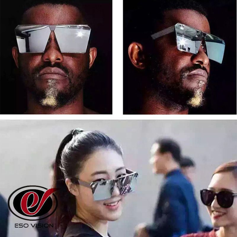 Mens Designer Blue Sunglasses Sale Fashion Oversize Silver Sunglasses