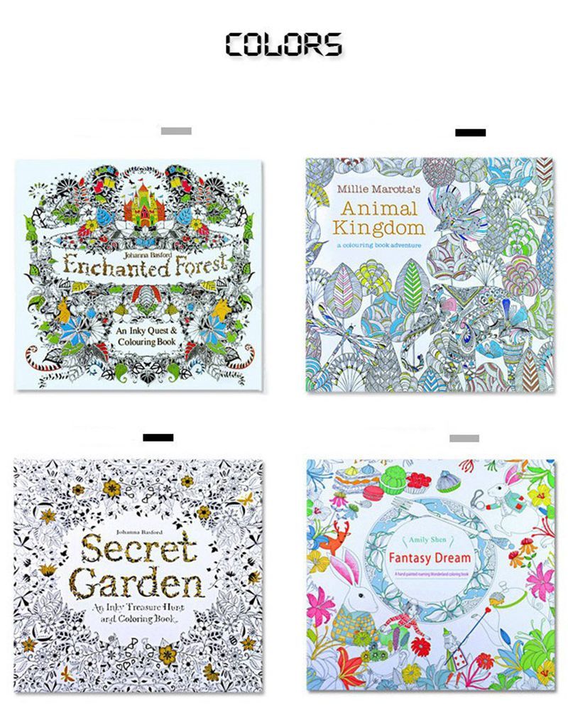 Newest Secret Garden Adult English Decompression Hand Painted Color In Coloring Book Enchanted Forest Children Books Education Toys