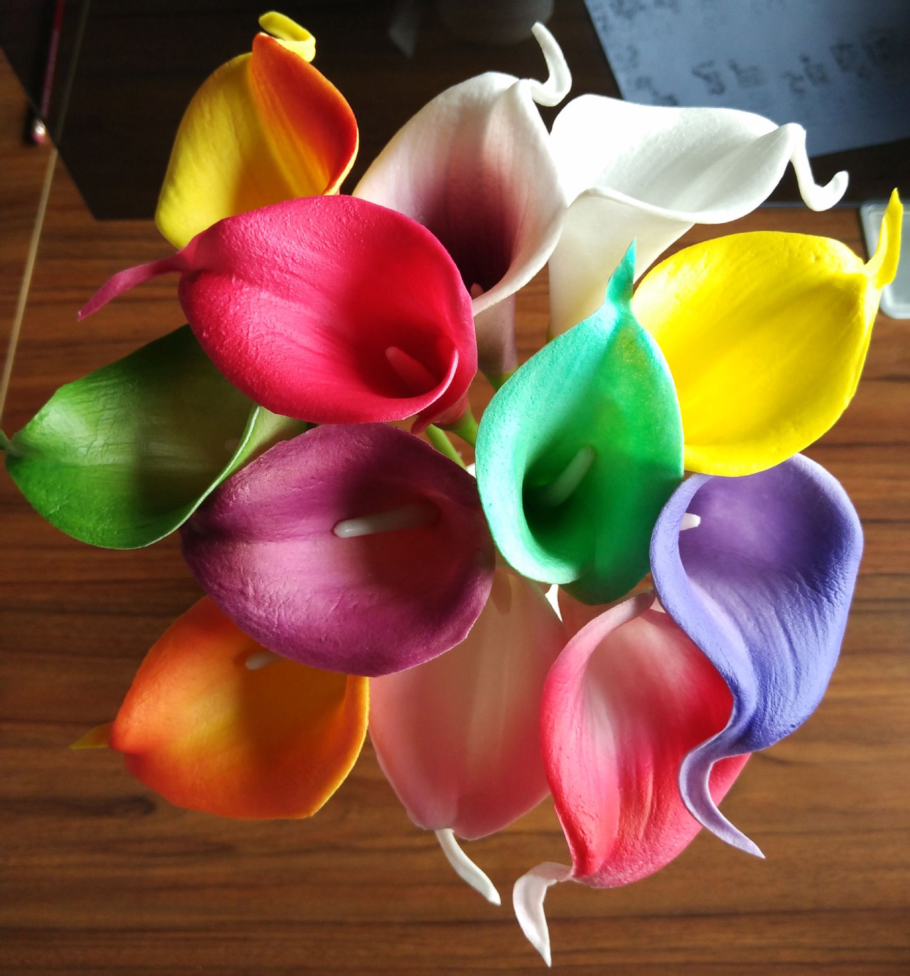 2017 Calla Lily Simulation Flower Pu Feel Mini Single Colorful Purple