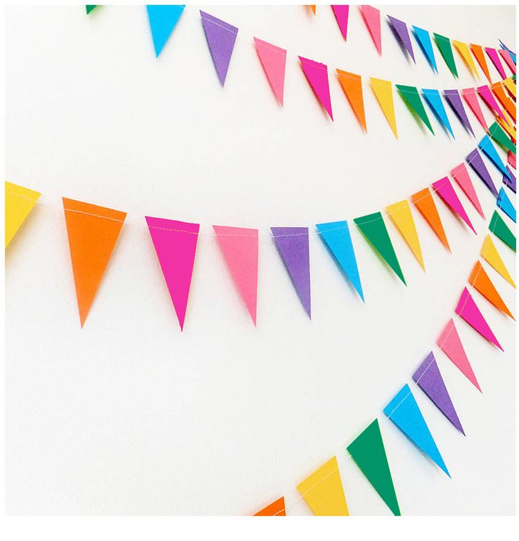 2017 4m Colorful Triangle Hanging Paper Dimensional Decorative Garlands