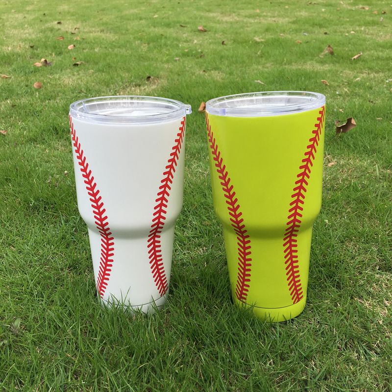 2017 Wholesale Blanks 30 Oz Baseball Softbal Cups Stainless Steel