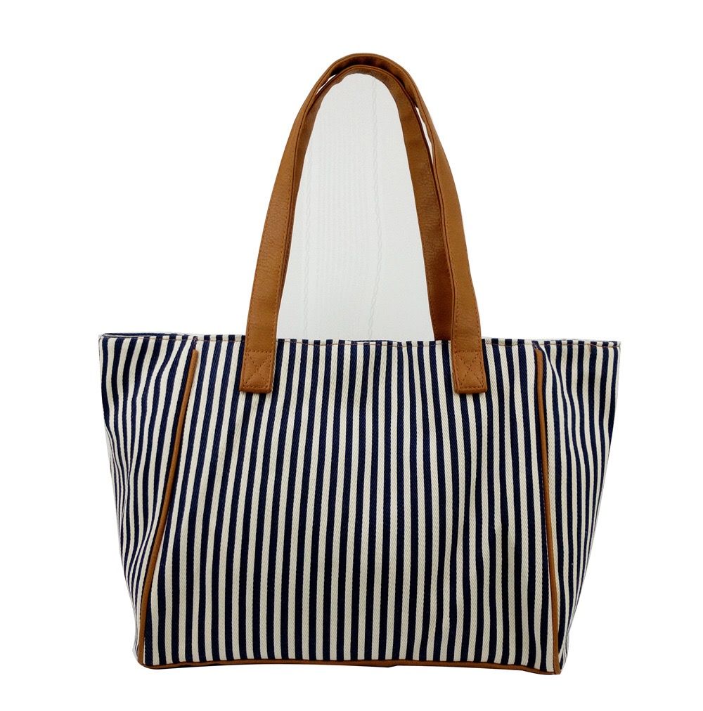 Wholesale Stripe Canvas Blank Tote Bags Shoulder Bag/Latest Striped Shoulder Bags Plain Canvas ...