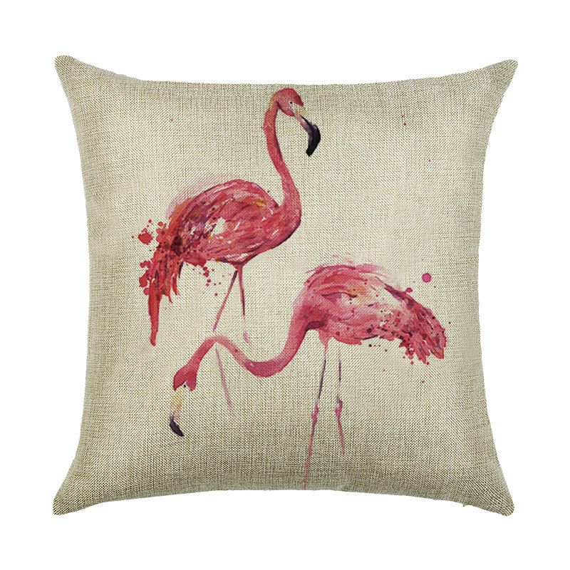 Linen Cutton The Red Crowned Crane Pillow Cover Case Vintage Style Cushion Case Cover For Throw ...