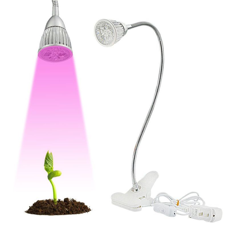 Led Plant Grow Lights 5w Desk Growing Lamp With Spring Clamp And Gooseneck Arm For Indoor Plant