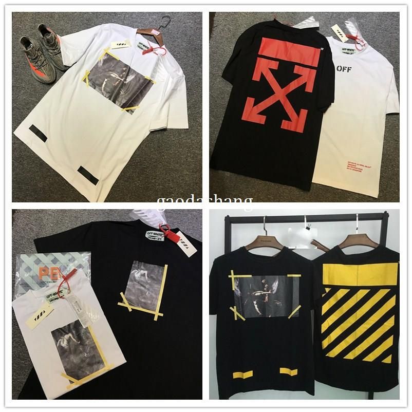 Hot Sale Brand Clothing Off White Men T Shirts Print Cotton Shirt Offwhite 7 Pattern Men Women