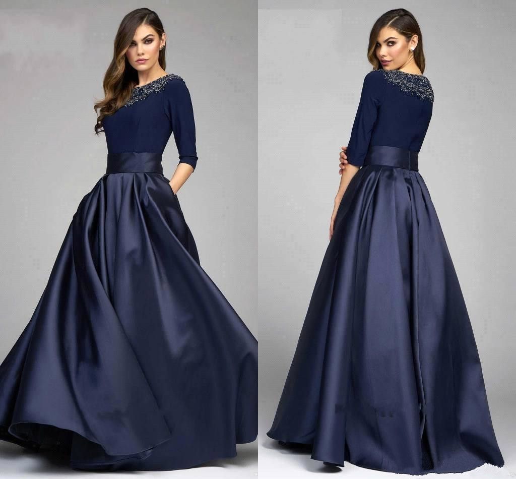 navy blue fashion prom dresses 2017 jewel