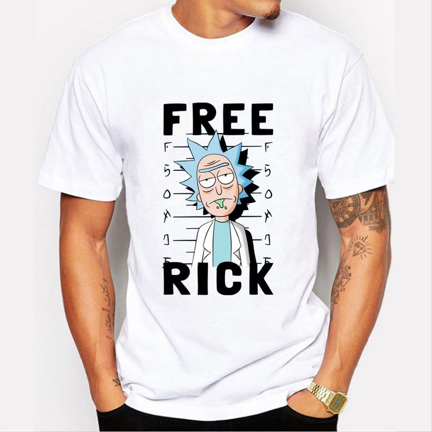 Wholesale New Fashion Rick And Morty T Shirt 2016 Summer Funny Cartoon Free Rick Print T Shirt