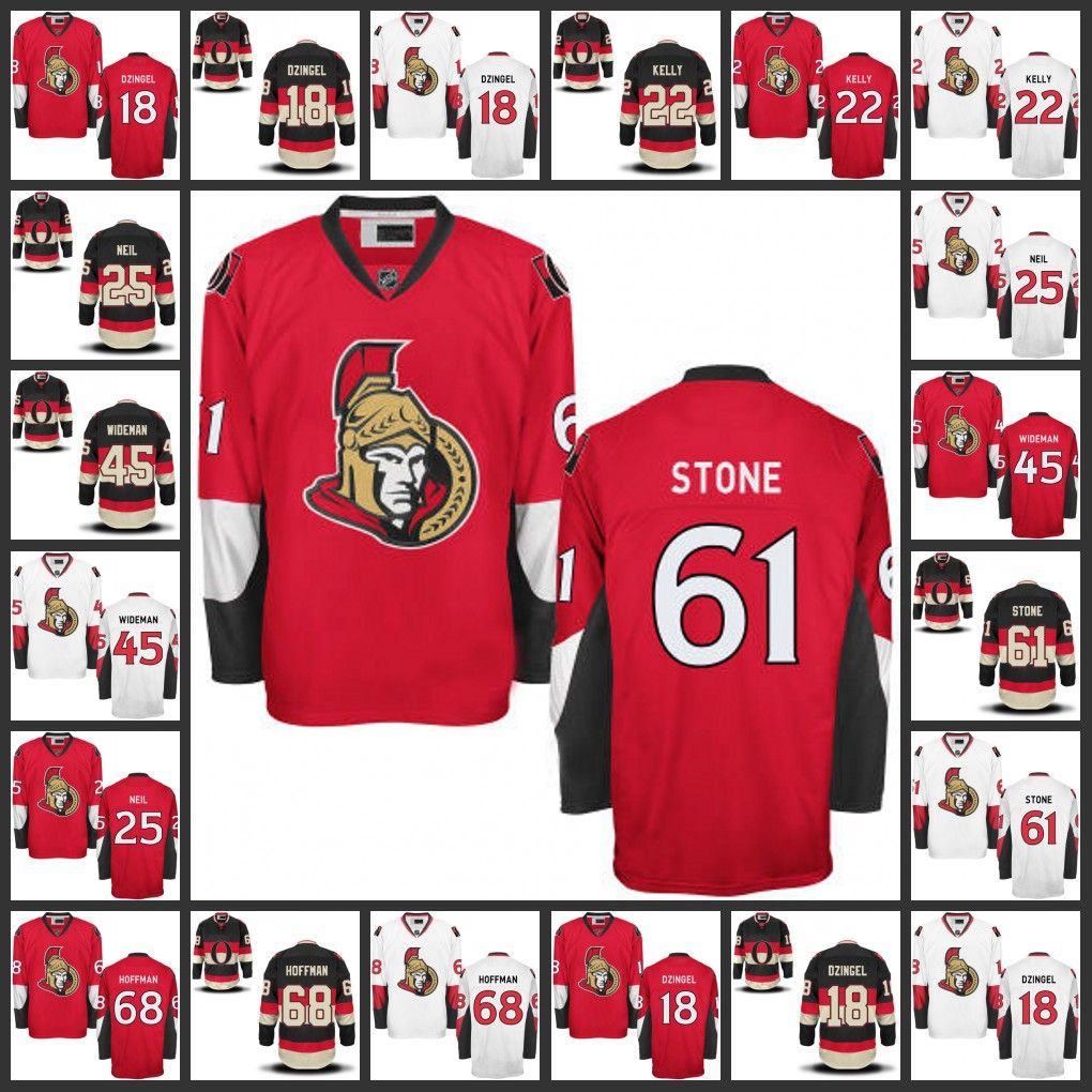2017 Mens Hockey Jerseys 45 Chris Wideman 61 Mark Stone 68 Mike Hoffman Ottawa Senators Jerseys
