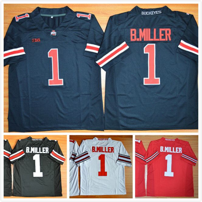 2017 Ohio State Buckeyes Men Jersey 1 Braxton Miller Blackout College Mens Football Jerseys