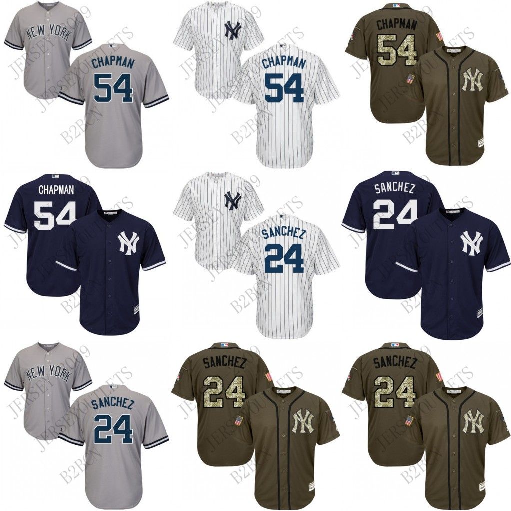 2017 2017 Youth New York Yankees Jersey 24 Gary Sanchez 54 Aroldis