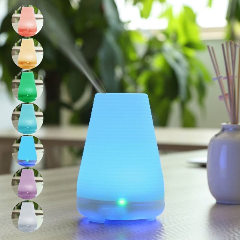 Ultrasonic Mute Humidifier Rainbow Colors Changing Light 100ML Air