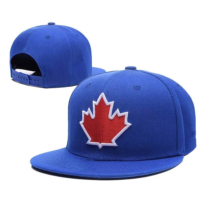 Wholesale Toronto Blue Jays Men'S Snapback Hats With Red Color Maple Leaf Sports Flat Baseball