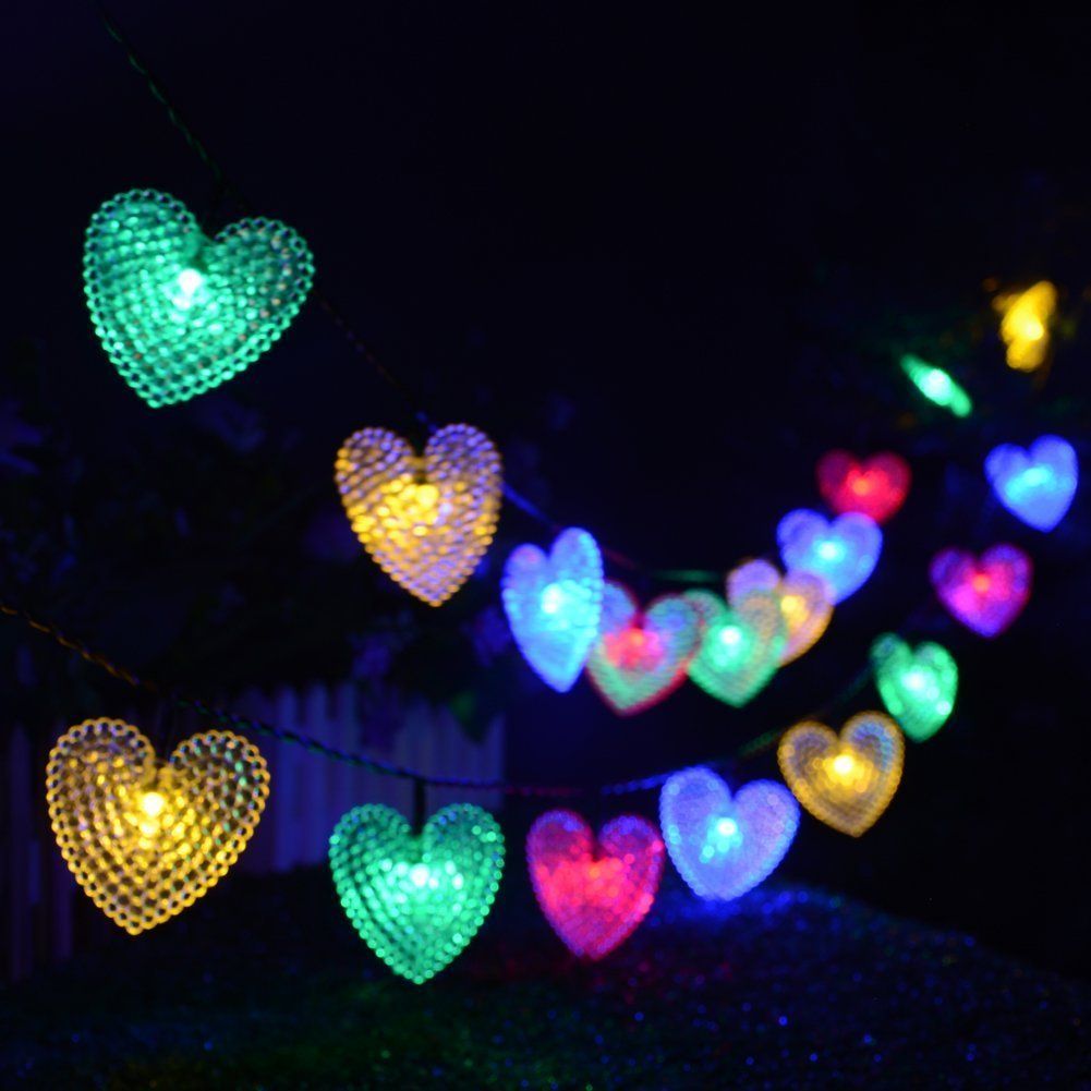 2017 30led Crystal Heart Shaped Outdoor Christmas Decoration Color