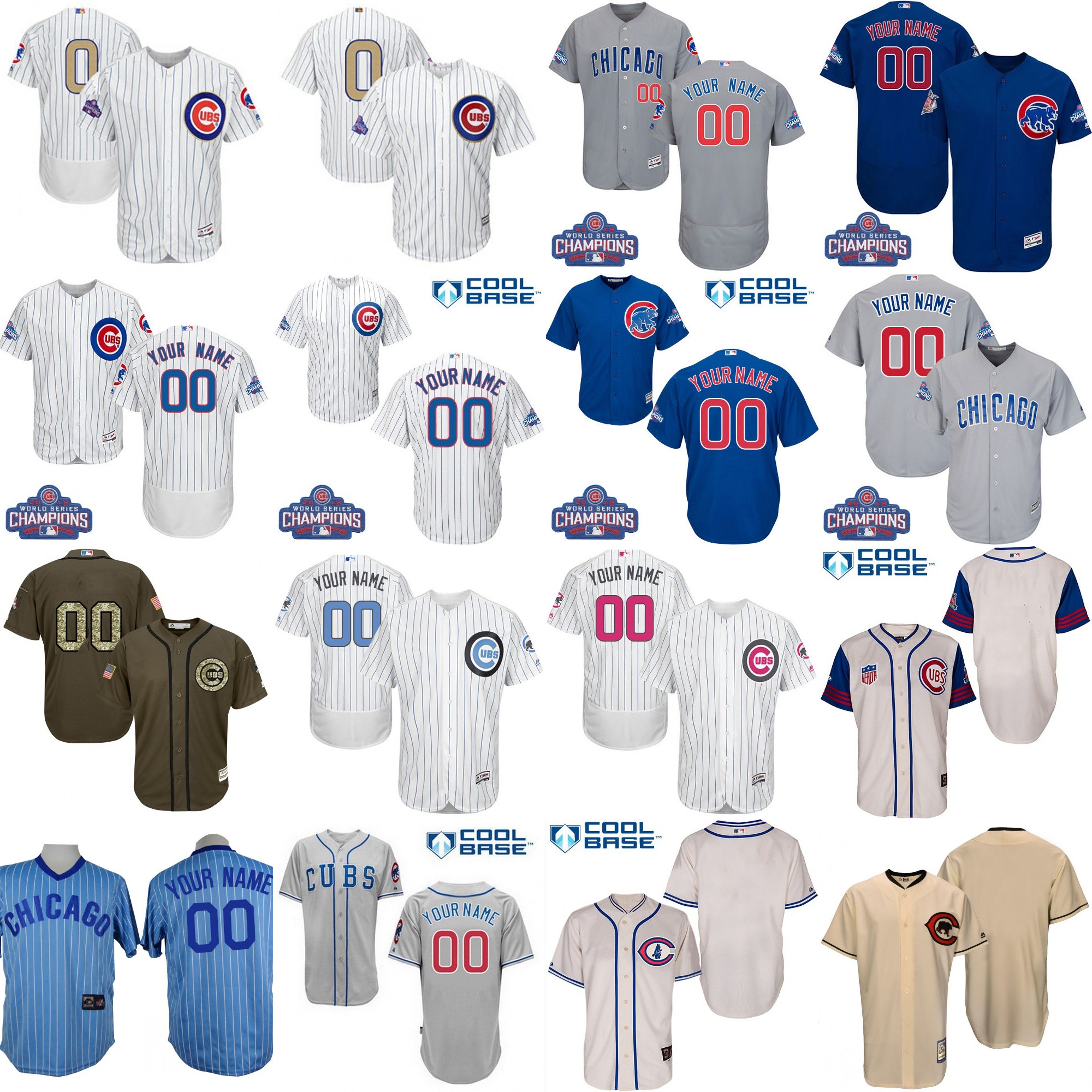 Online Cheap Men/Youth 2017 Gold Program Customized Chicago Cubs