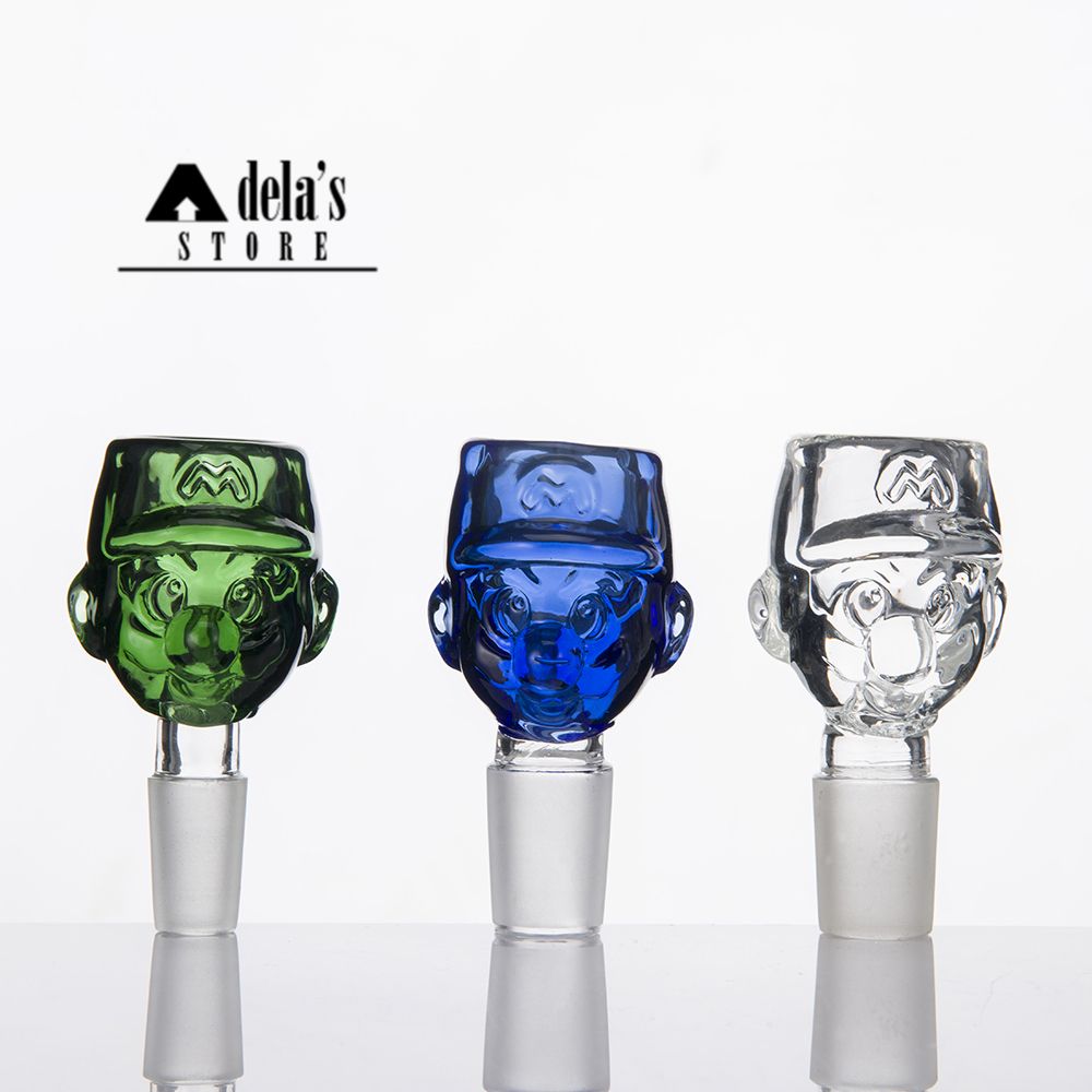 Online Cheap Dhl Super Mario Glass Bowl Bong Dry Herb Holder 14mm 18mm