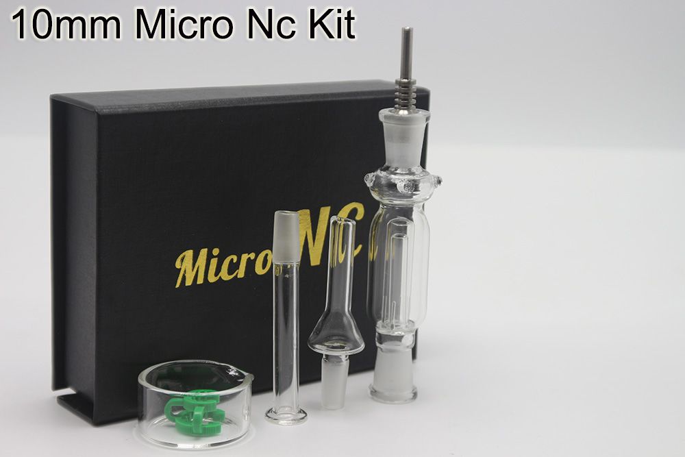 2017 Dhl Micro Nc Kit With Titanium Tip 10mm Gr2 Quartz Mini Glass Pipe