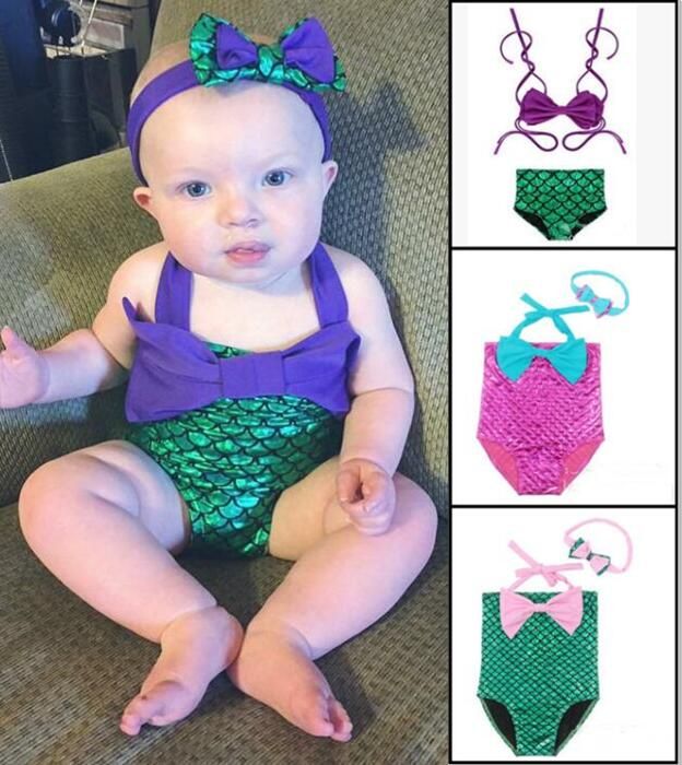 2017 7 Styles Baby Girls Mermaid Swimsuits Kids Mermaid Bikini Hot Sale