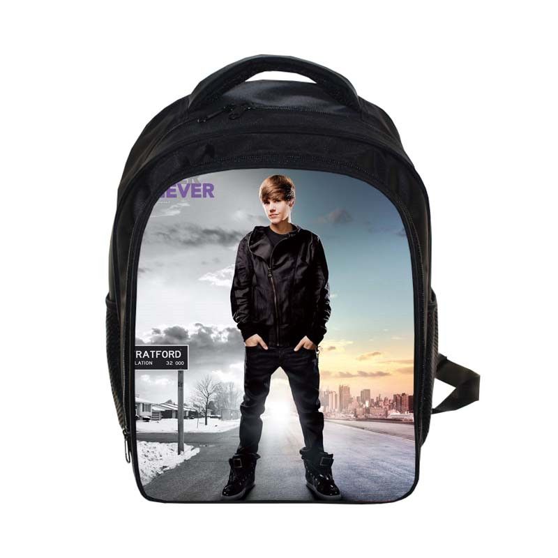 3d Printing Justin Bieber Bag Children Backpack Boy'S Backpack 13 Inch Printing Characters