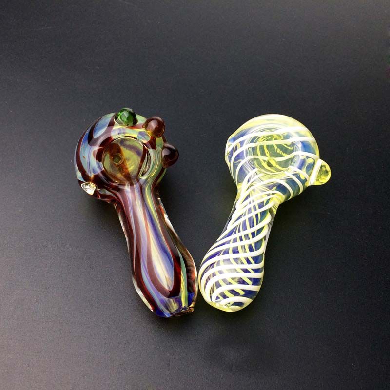 2017 Smoking Blown Glass Hand Pipes Cheap Pyrex Glass Tobacco Spoon