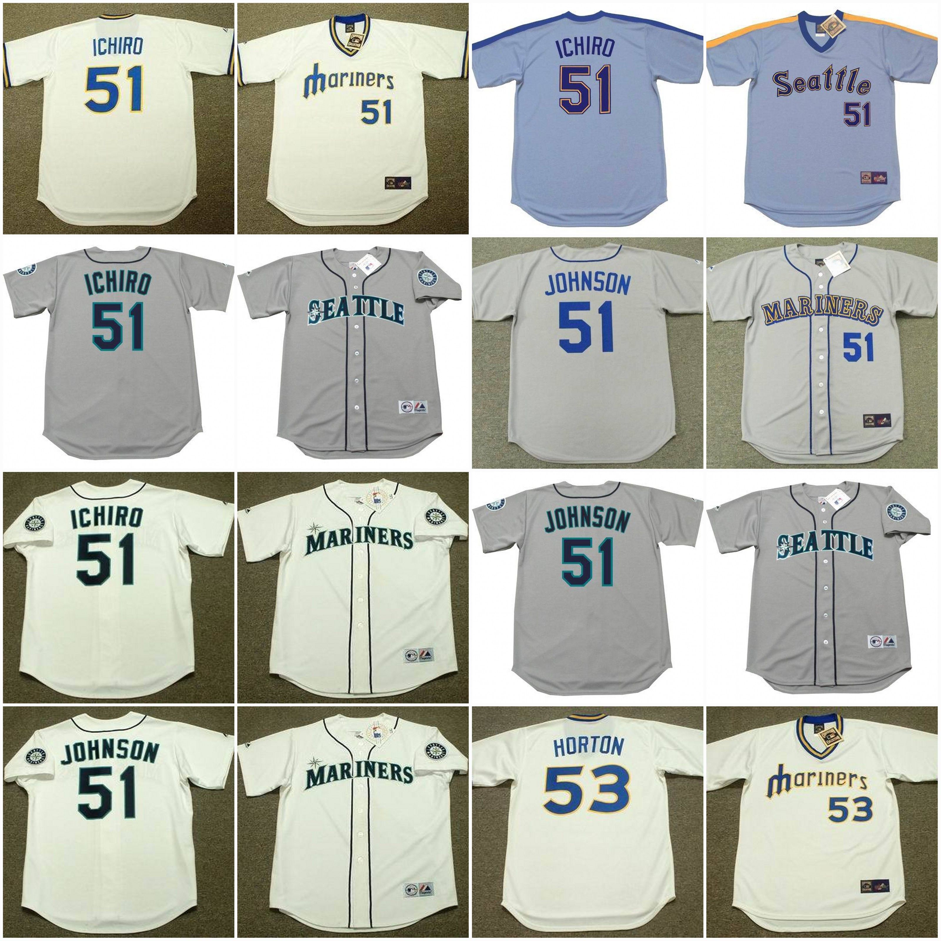2017 Seattle Mariners Mens 51 Ichiro Suzuki 1970'S 51 Randy Johnson