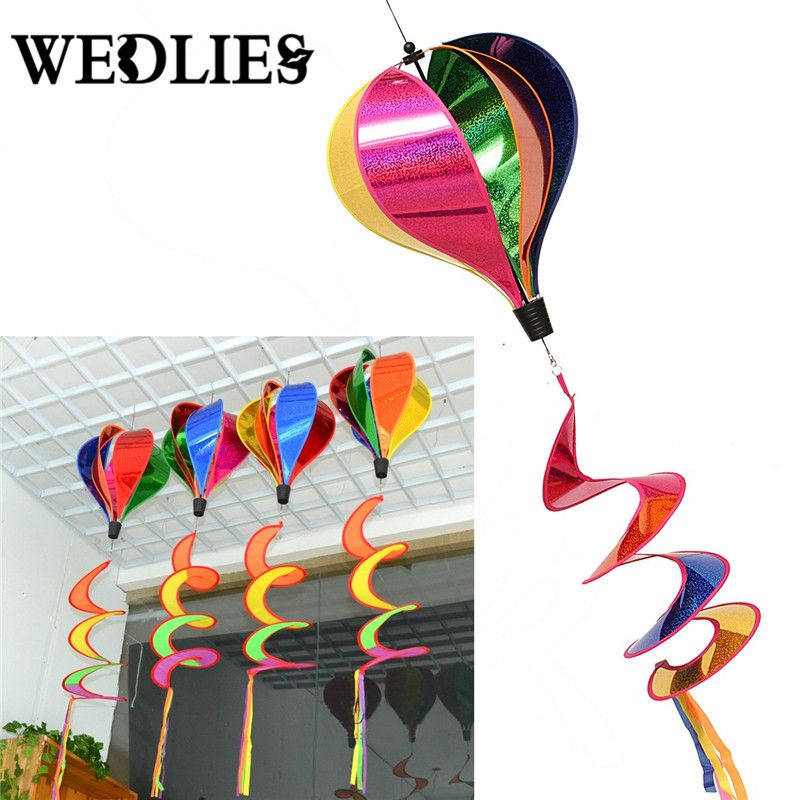 Wholesale Hot Air Balloon Wind Spinner Rainbow Windsock Garden Yard