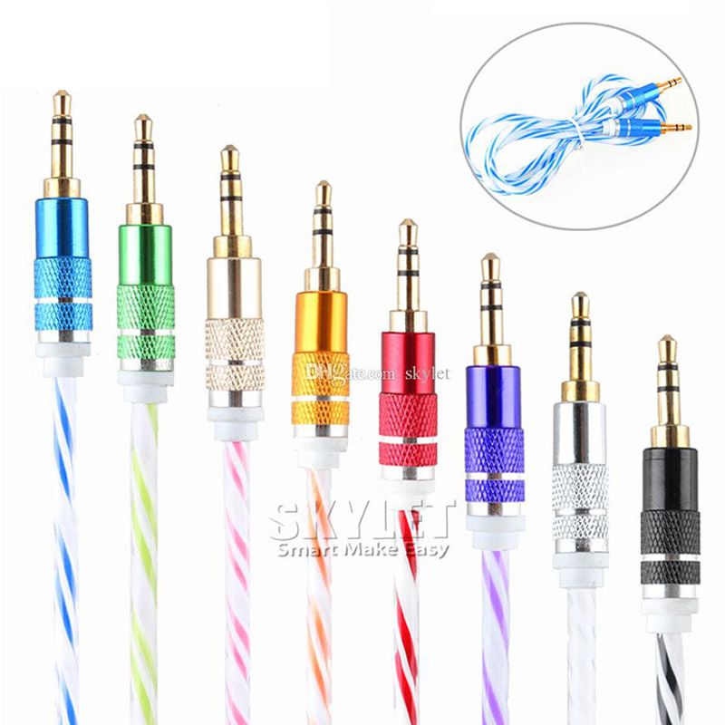 3.5mm Stereo Audio Aux Cable Dual Color Wire Auxiliary Cords Jack Male