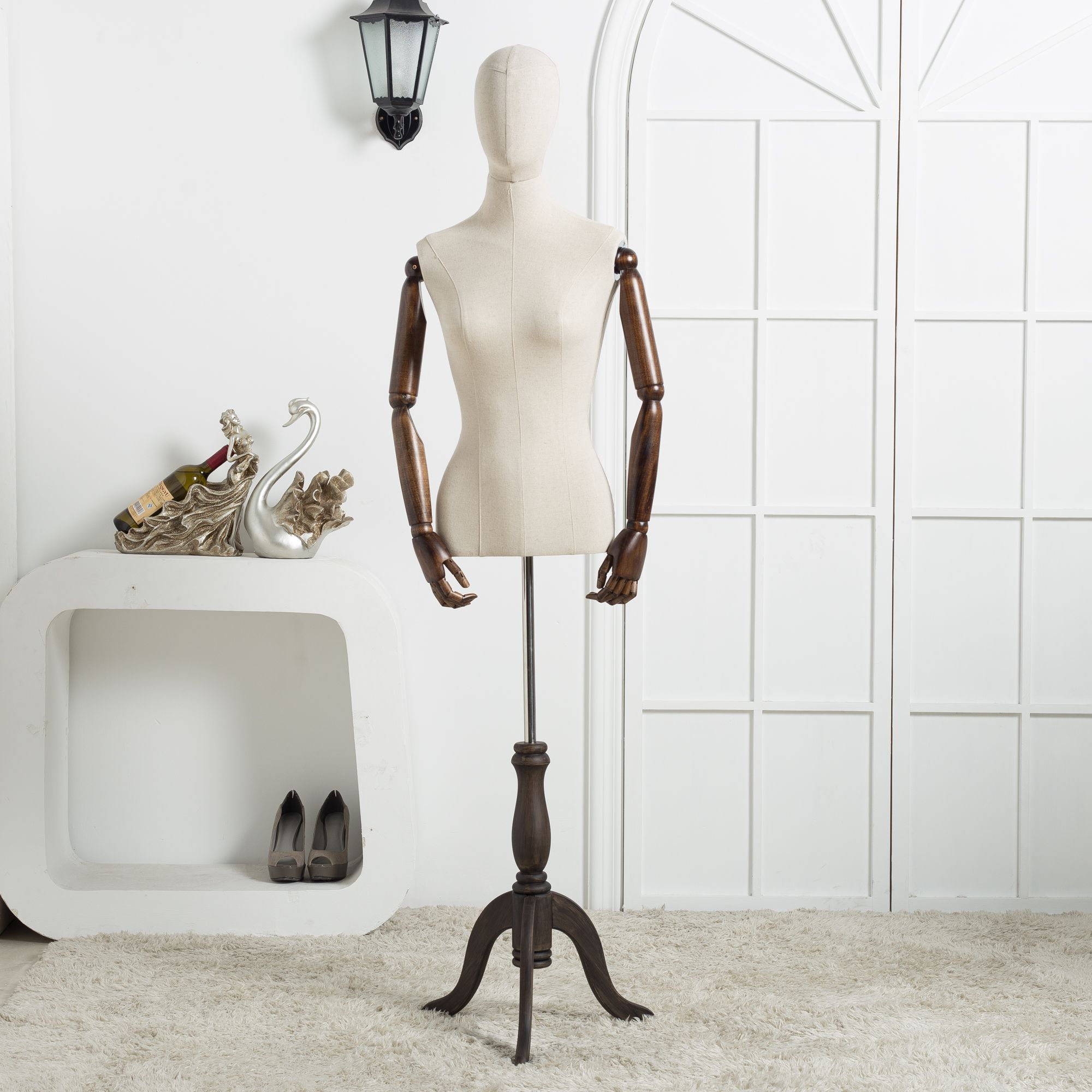 2017 Triangular Wood Base Cloth Display Women Fabric Mannequin Wedding