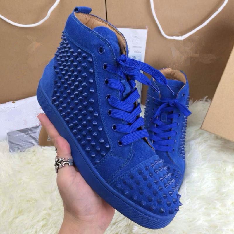 Hot Sale Men Casual Shoes Red Bottoms Shoes For Men High Top Sneakers Suede Leather Flat Shoes ...