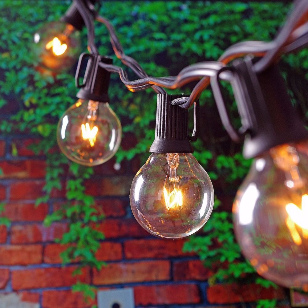 Wholesale-25Ft Globe String Lights with 25 G40 Bulbs- Vintage Patio Garden Light String for Deco ...
