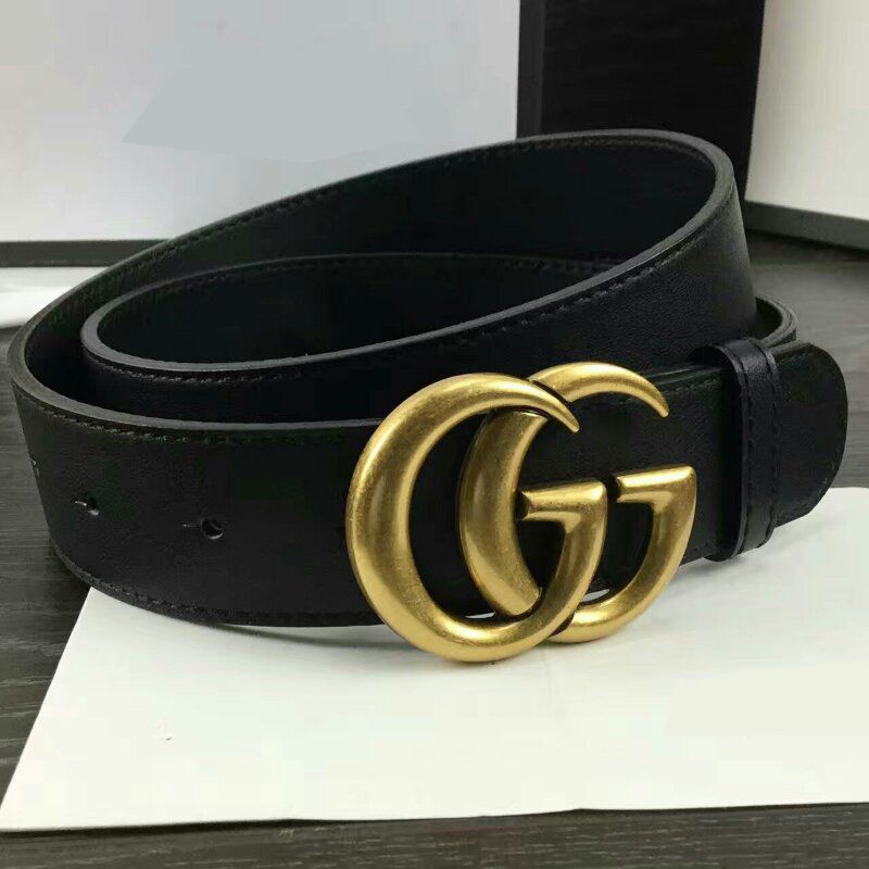 2017 New Famous Brand Men Women Leather Belt Gold Buckle Women Genuine Leather Designer Belts ...