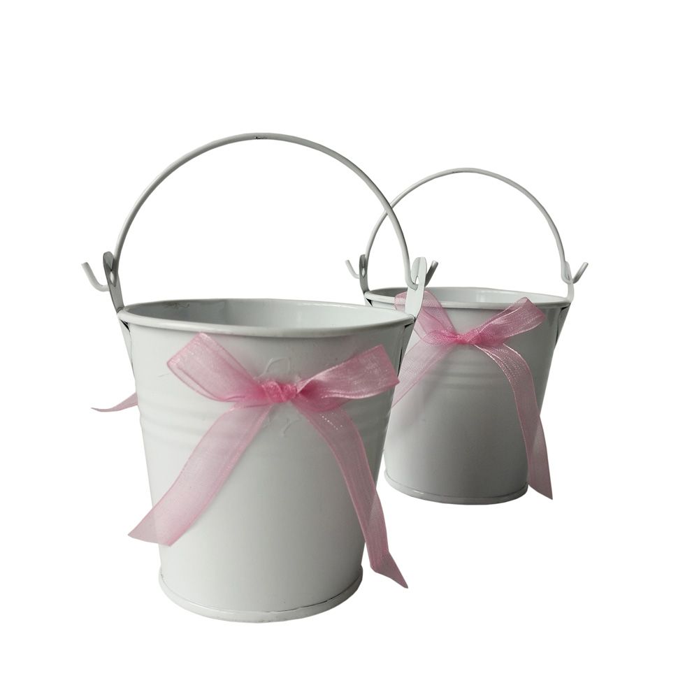 D7.5*h7.5cm Cheap Butterfly Metal Buckets White Wedding Buckets Small