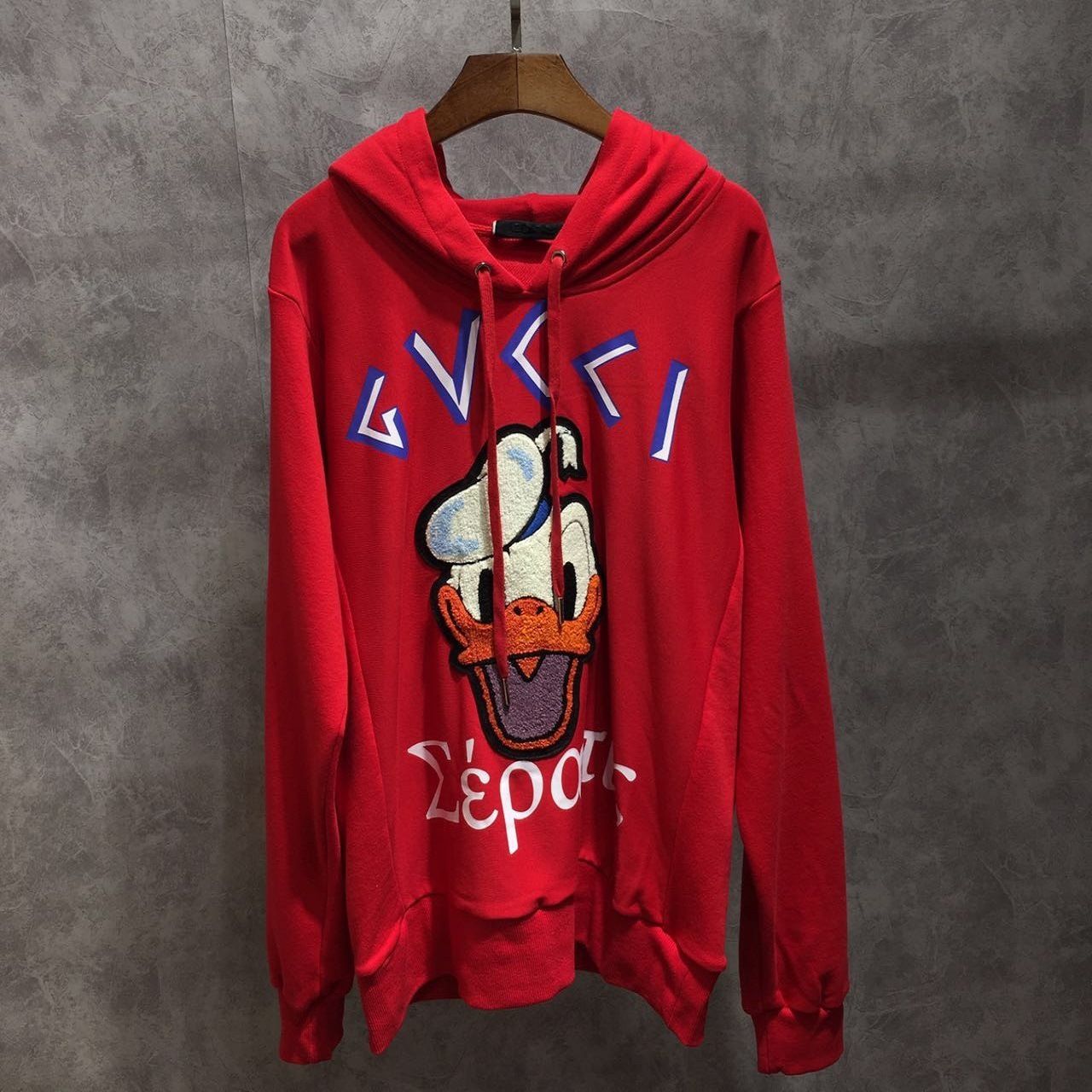 2017 2017 Luxury Brand Men Hoodies Donald Duck Towel Embroidery Hoodies