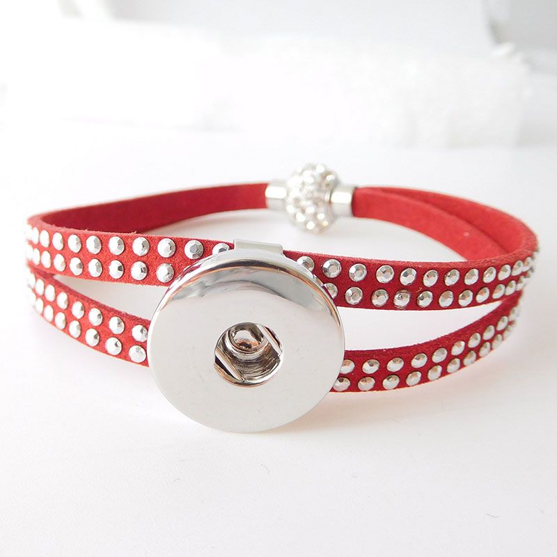 Noosa Genuine Leather Bracelet Fit Snaps 18mm Snap Bracelet With Buckle Ginger Snap