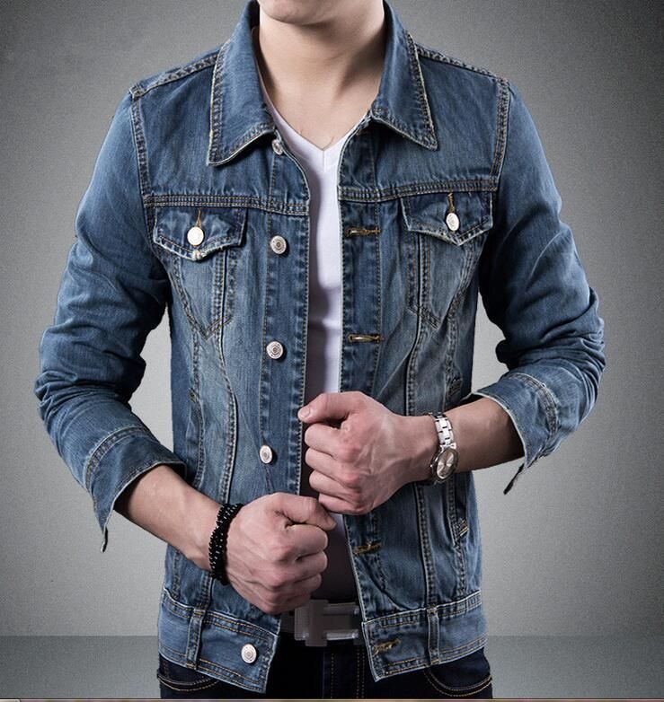 Hot! Top Quality Denim Jackets Men Hip Hop Clothing Streetwear Mens