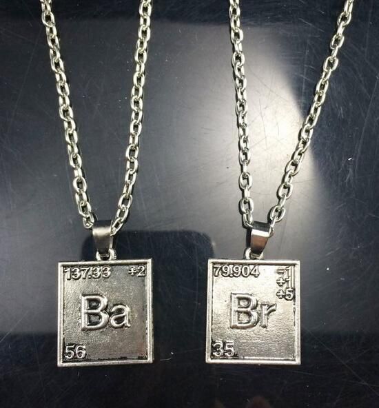 Wholesale Breaking Bad Necklace Chemical Symbol Br Ba 2 Square Pendants