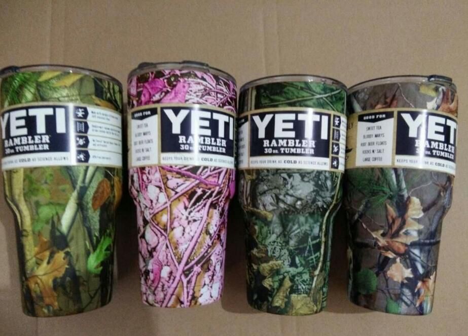 Camouflage Camo Yeti 30oz Cups Cooler Stainless Steel Rambler Tumbler