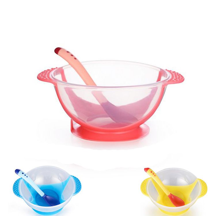 2017 Baby Children Cutlery Set Thermal Suction Cup Bowl Thermal Bowl