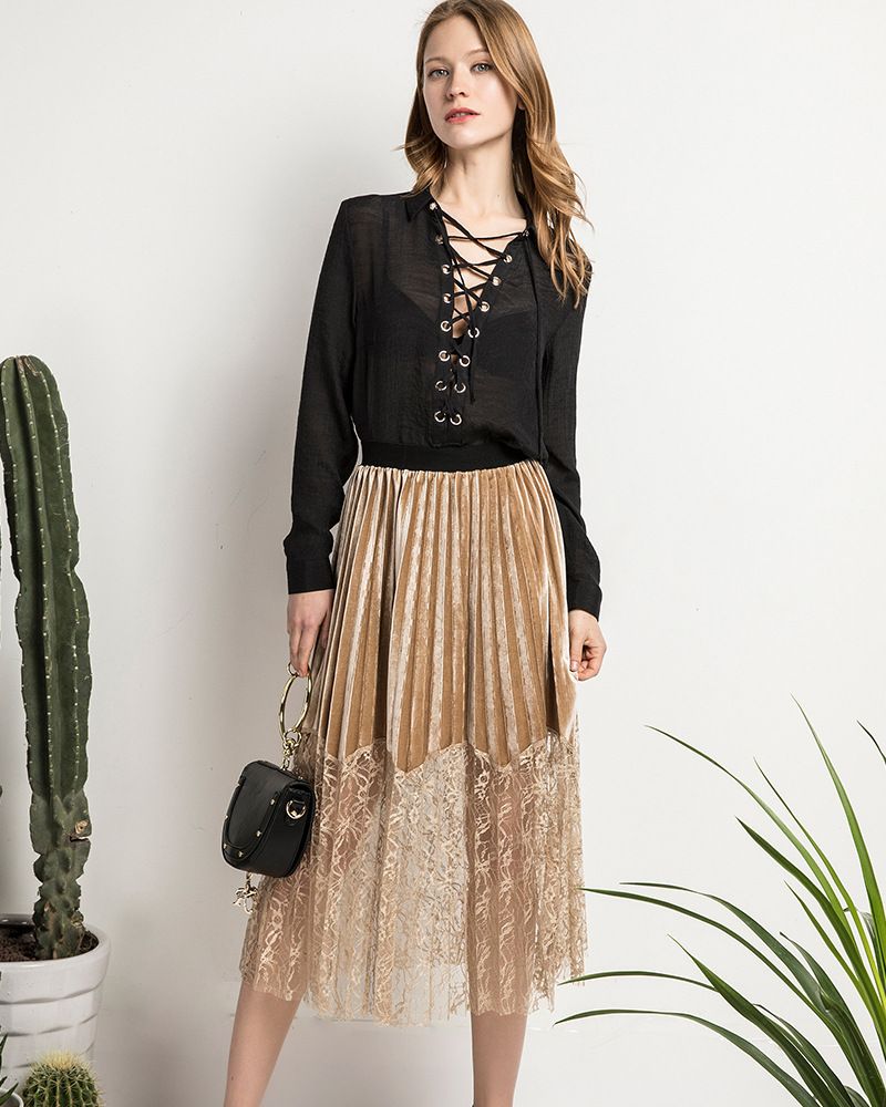 2018 Fashion Women Skirts Long Lace Fancy Maxi Dresses For Women High Quality Black,Gold Fashion