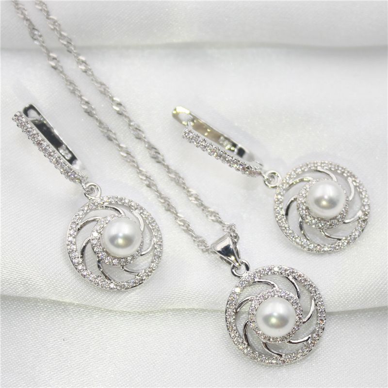 2017 Oumeily Gold Plated Necklace Earrings Pearl Jewelry For Women To