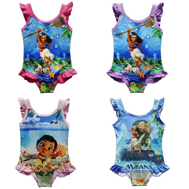2017 2017 Moana Girls Swimwear One Piece Sea Swimsuits Bathing Suits