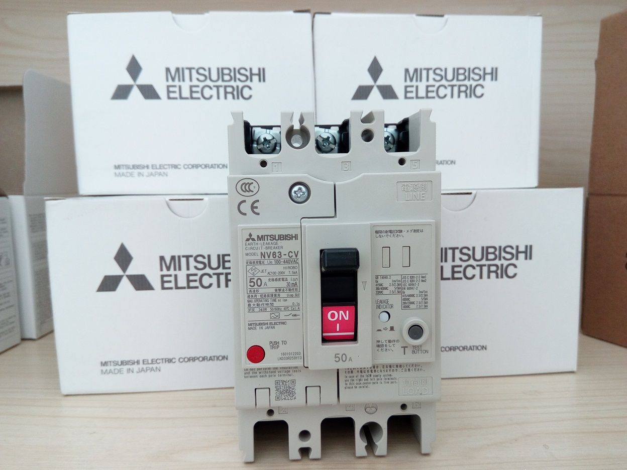 2017 Mitsubishi Earth Leakage Circuit Breaker Nv63 Cv 3 Phase With 50a