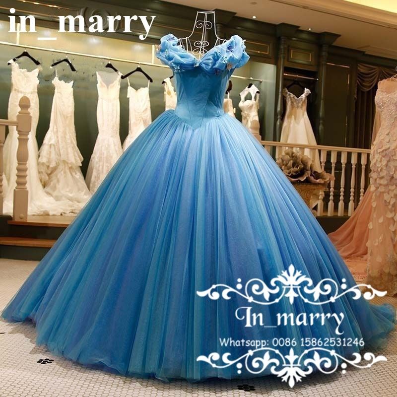 Romantic Cinderella Ball Gown Wedding Dresses 2017 Off Shoulder Puffy