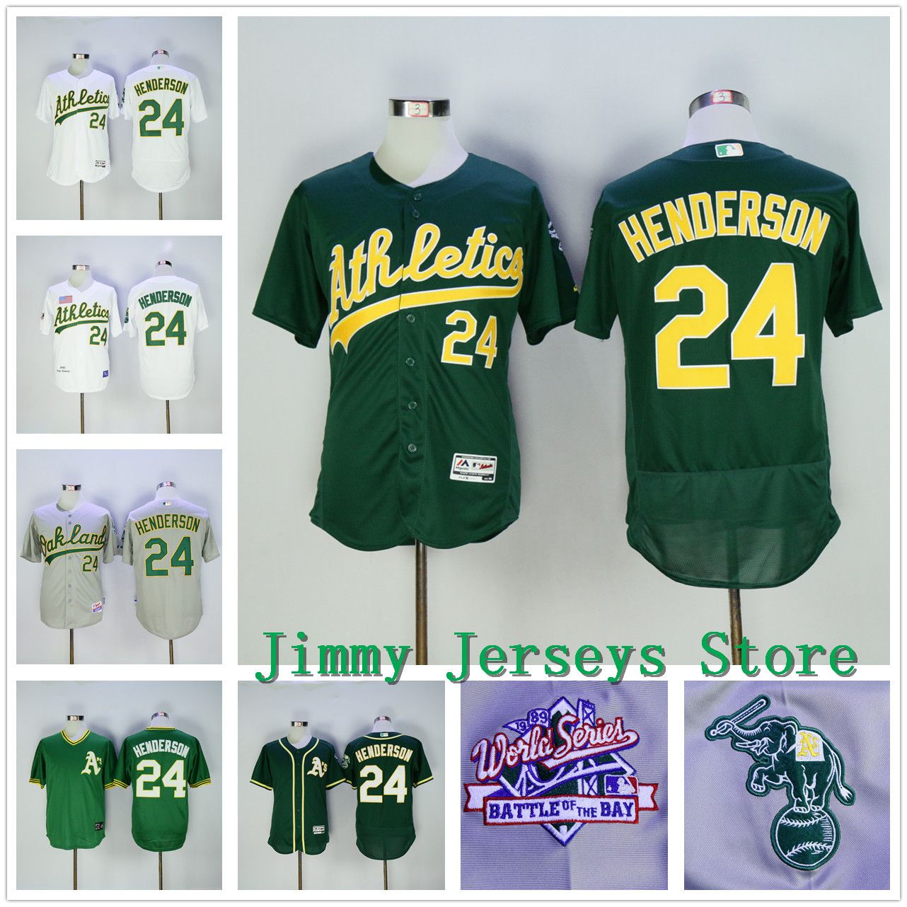 2017 24 Rickey Henderson Jersey Flex Base Cool Base Throwback Oakland